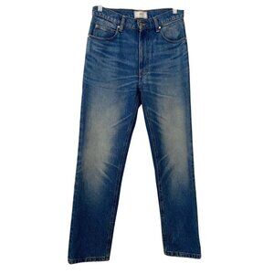 AMI PARIS WOMEN'S BLUE STONEWASH STRAIGHT LEG JEANS - 28
